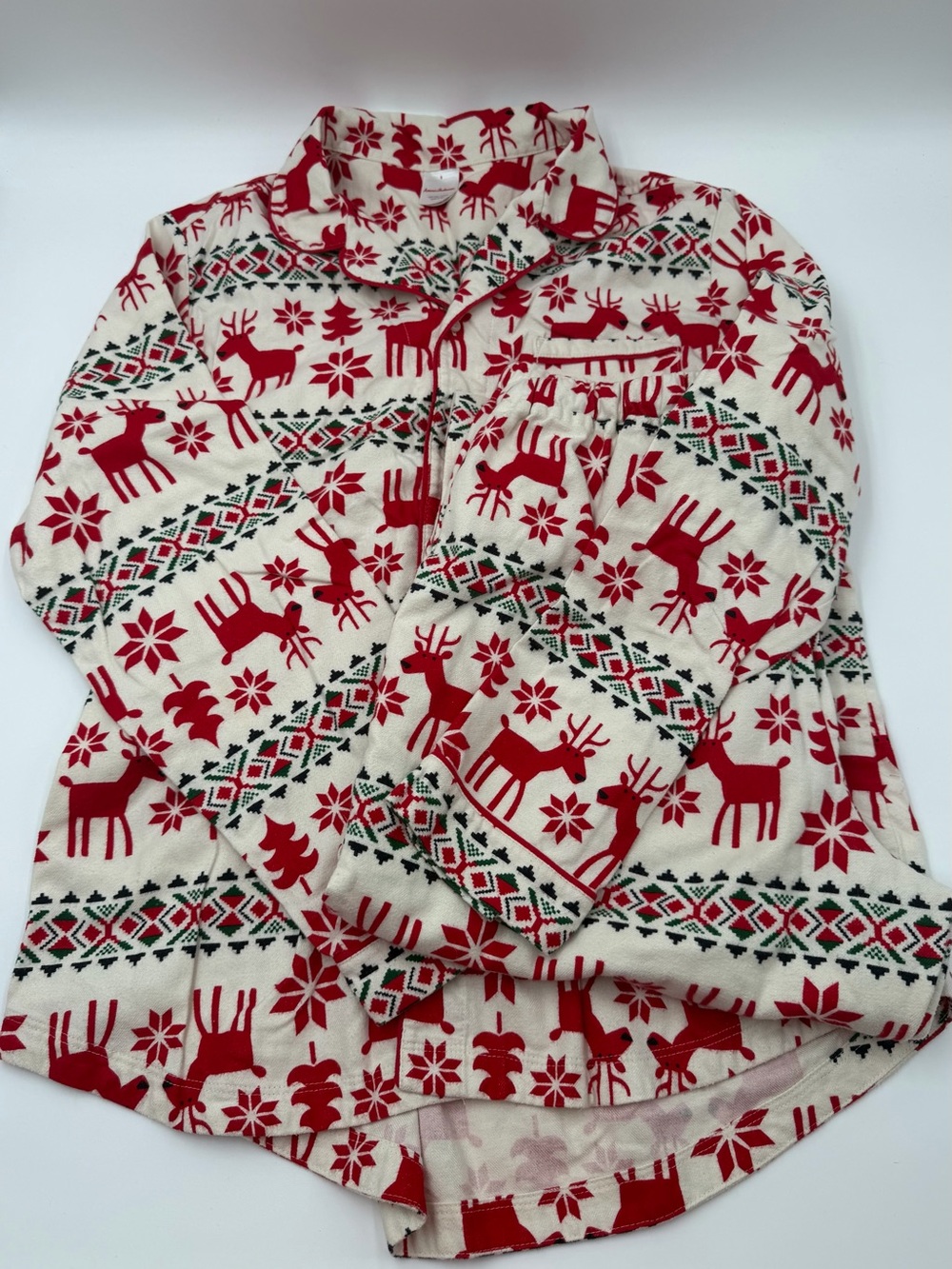Hanna Andersson dear deer flannel PJ set S